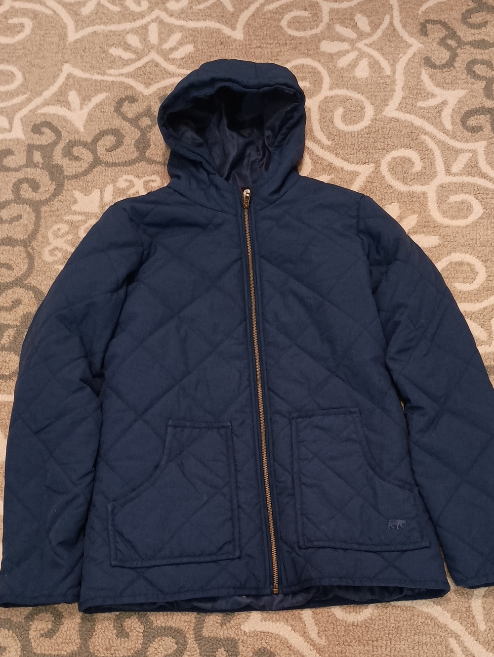 Polar King by Rey Quilted Hooded Jacket - Navy